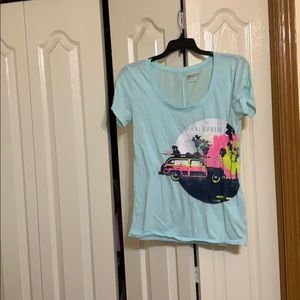 ARIZONA JEAN CO Pale Blue Graphic Tee Shirt